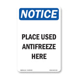 Place Used Antifreeze Here