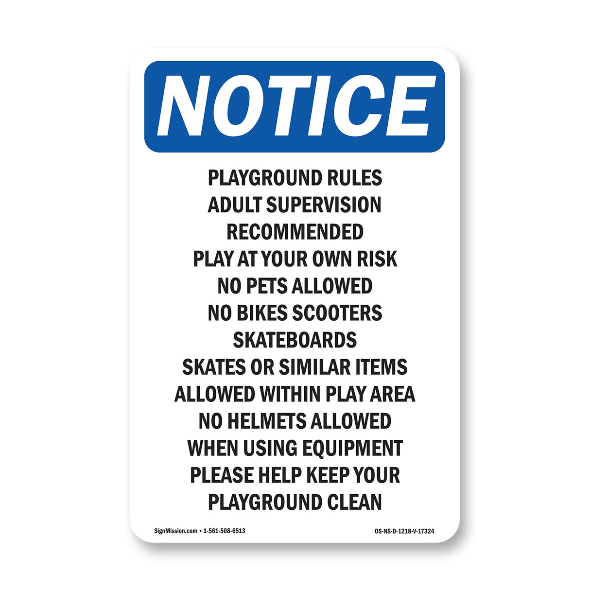 Playground Rules Adult Supervision Recommended