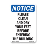 Please Clean And Dry Your Feet Before Entering