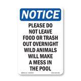 Please Do Not Leave Food Or Trash Out Overnight