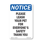 Please Leash Your Pet For Everyone's Safety