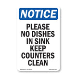 Please No Dishes In Sink Keep Counters Clean
