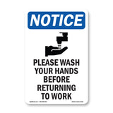 Please Wash Your Hands Before Sign With Symbol