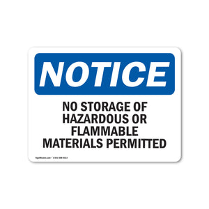 No Storage Of Hazardous Or Flammable Materials