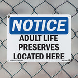 Adult Life Preservers Located Here
