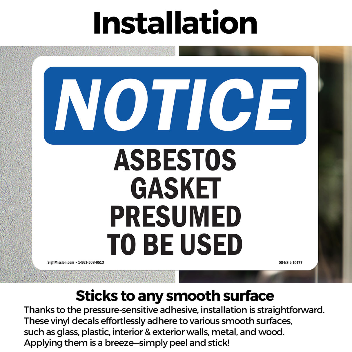 Asbestos Gasket Presumed To Be Used