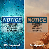 Asbestos Gasket Presumed To Be Used
