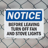 Before Leaving Turn Off Fan And