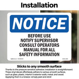 Before Use Notify Supervisor Consult Operators