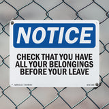 Check That You Have All Your Belongings