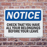 Check That You Have All Your Belongings