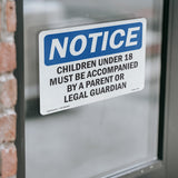 Children Under 18 Must Be Accompanied By