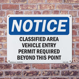 Classified Area Vehicle Entry Permit Required