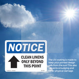 Clean Linens Only Beyond This