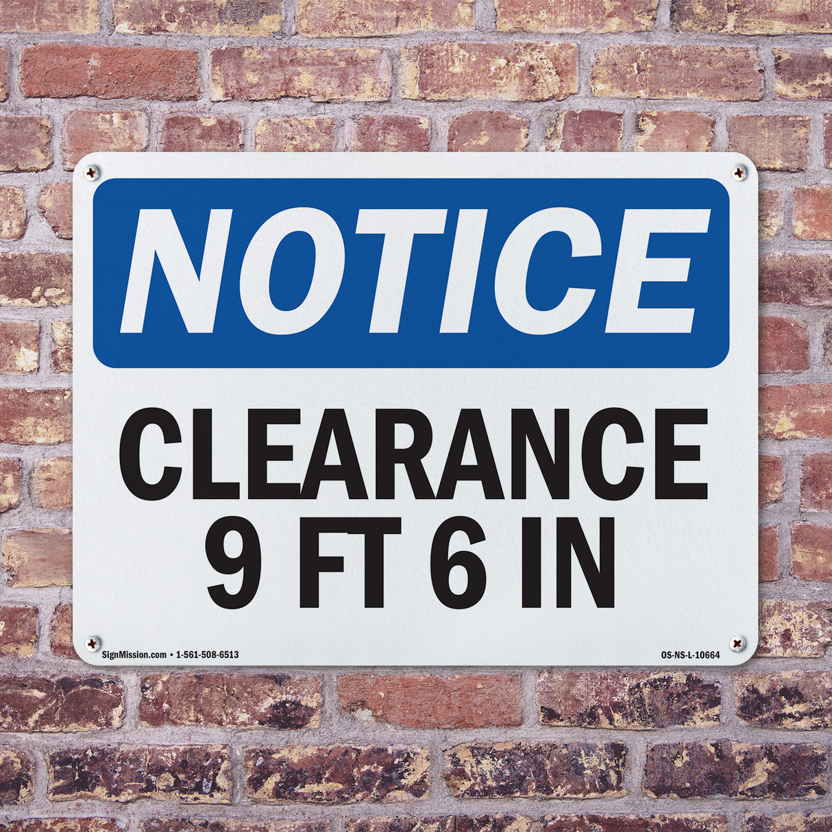 Clearance 9 Ft 6 In Sign