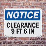 Clearance 9 Ft 6 In Sign