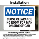 Close Clearance No Room For Man On Side Of Car