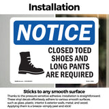 Closed Toed Shoes And Long Pants
