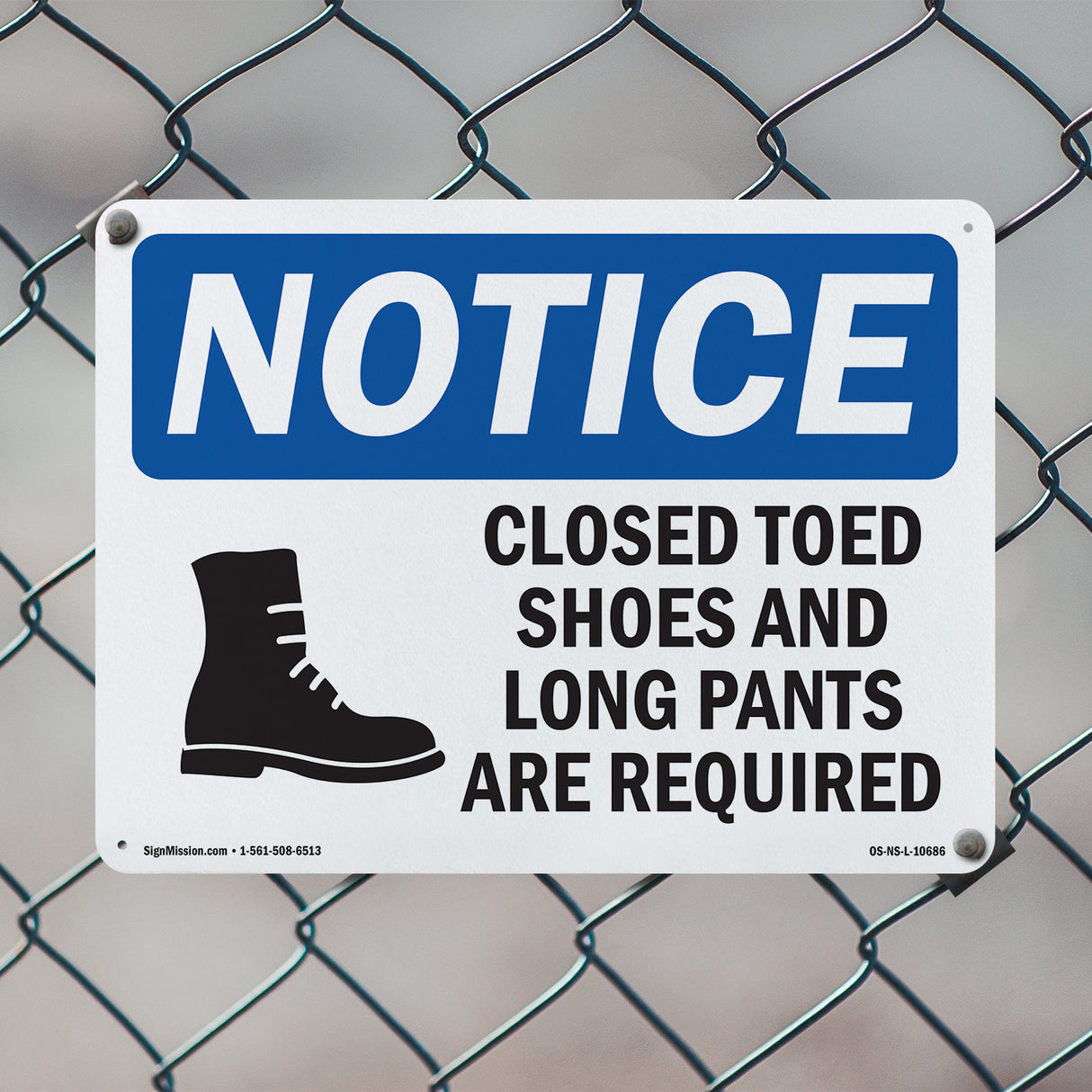 Closed Toed Shoes And Long Pants