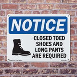 Closed Toed Shoes And Long Pants