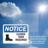 Closed Toed Shoes Required