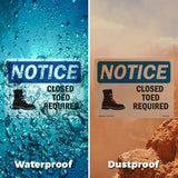 Closed Toed Shoes Required