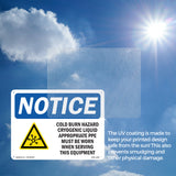 Cold Burn Hazard Cryogenic Liquid