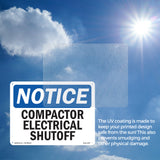 Compactor Electrical Shutoff Sign