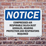 Compressed Air Respirable Silica Dust Goggles,