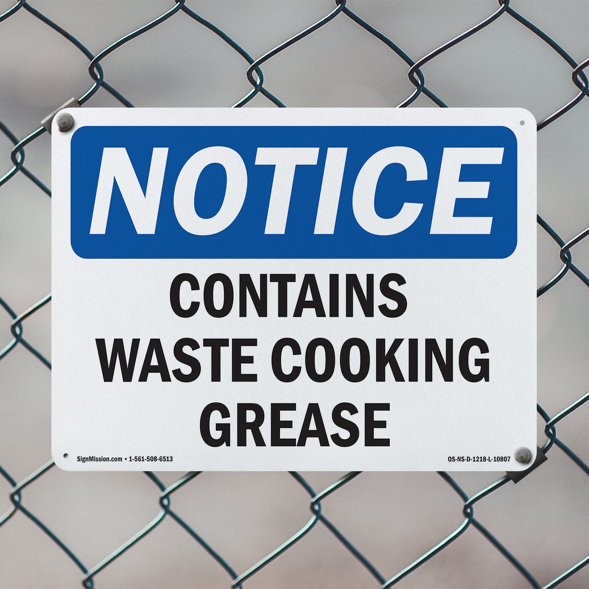 Contains Waste Cooking Grease