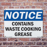 Contains Waste Cooking Grease