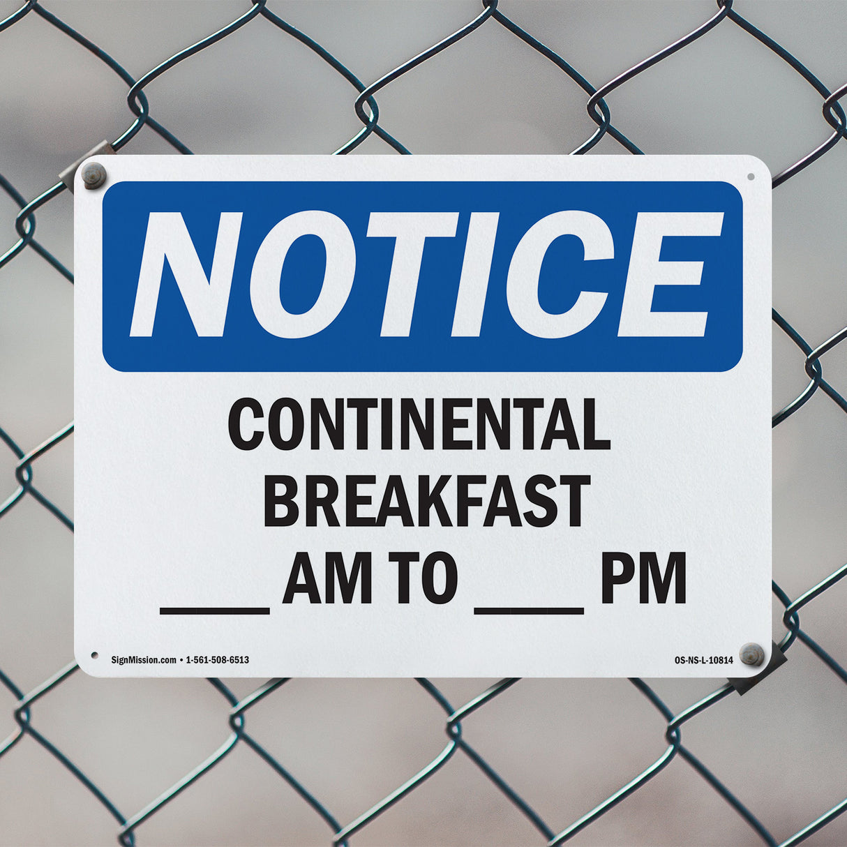 Continental Breakfast ____ Am To ____ Am