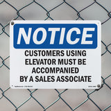 Customers Using Elevator Must Be Accompanied