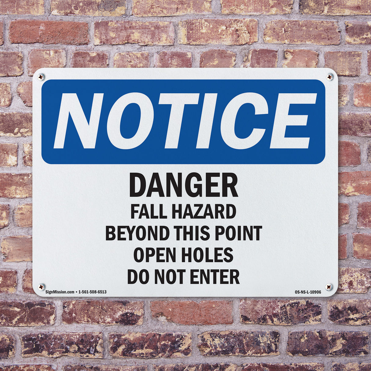 Danger Fall Hazard Beyond This Point Open