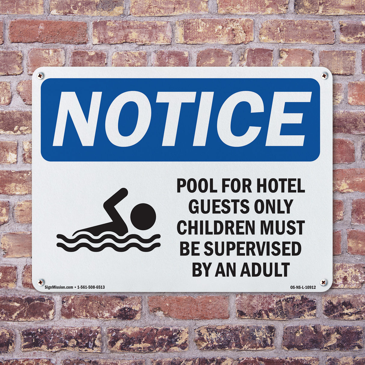 DANGER Pool For Hotel Guests Only Children