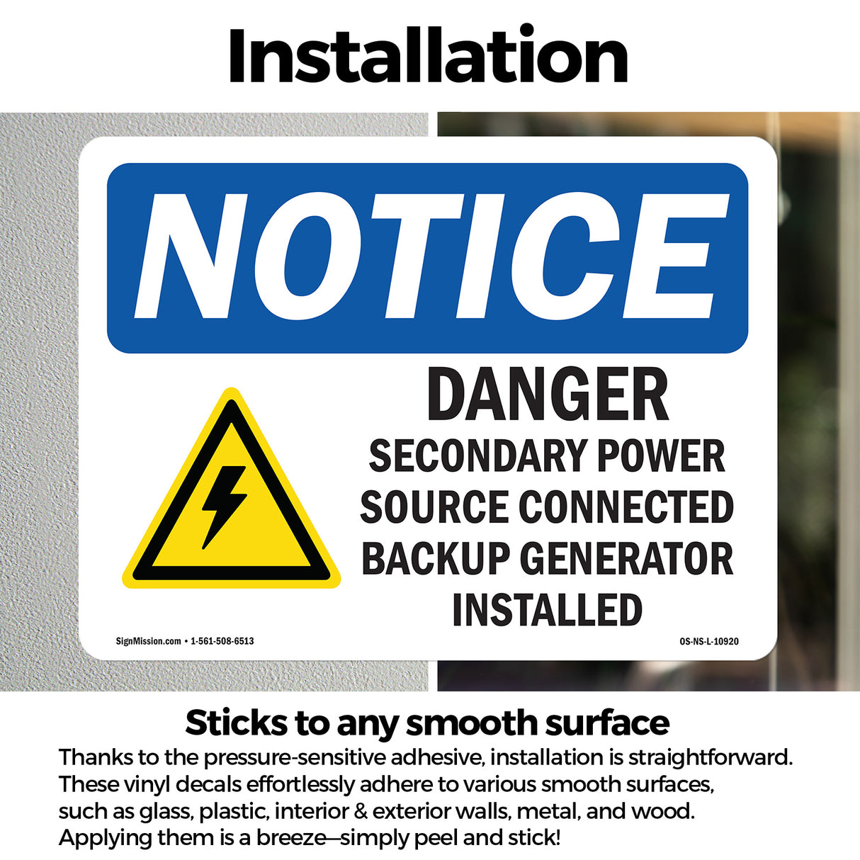 Danger Secondary Power