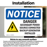 Danger Secondary Power