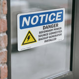 Danger Secondary Power