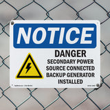 Danger Secondary Power