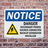 Danger Secondary Power