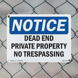 Dead End Private Property No Trespassing