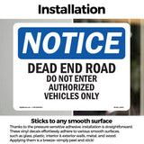 Dead End Road Do Not Enter Authorized Sign