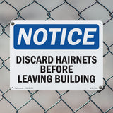 Discard Hairnets Before Leaving Building