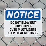 Do Not Blow Out Stovetop Or Oven Pilot Lights