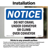 Do Not Crawl Under Conveyor Or Climb Over Conveyor Sign