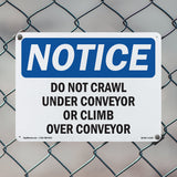 Do Not Crawl Under Conveyor Or Climb Over Conveyor Sign