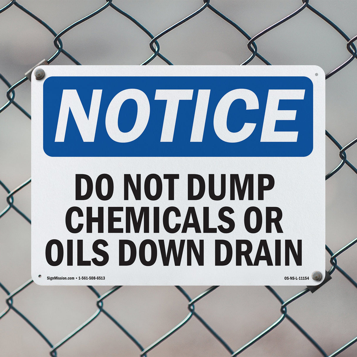 Do Not Dump Chemicals Or Oils Down Drain