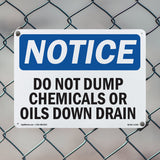 Do Not Dump Chemicals Or Oils Down Drain