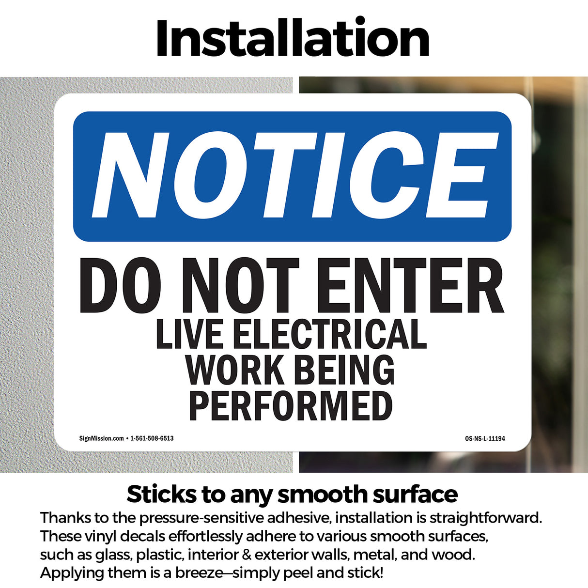 Do Not Enter Live Electrical Work Being Performed Sign