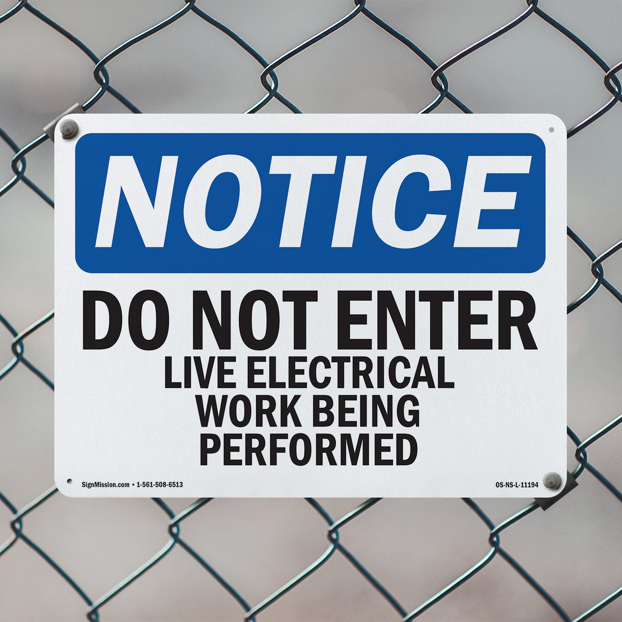 Do Not Enter Live Electrical Work Being Performed Sign